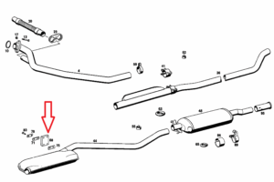 Auspuffgummi Block für MB W100