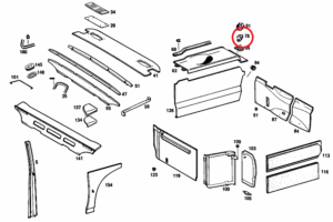 Clip zum Befestigen der Reserveradabdeckung. – Bild 3
